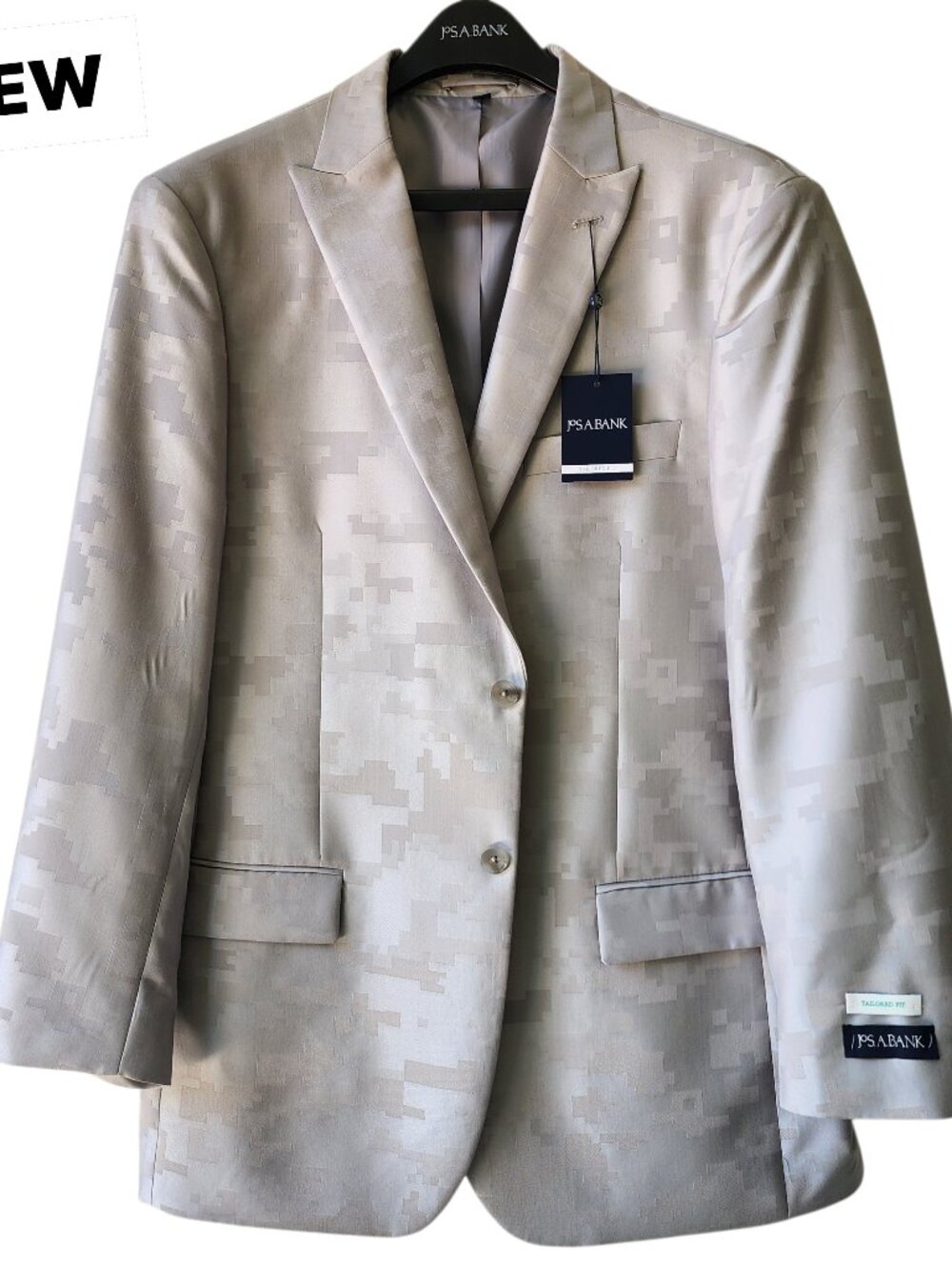 44R Dinner Jacket Silver Gray Digital Camo Minecraft New Peak Lapel Jos A Bank